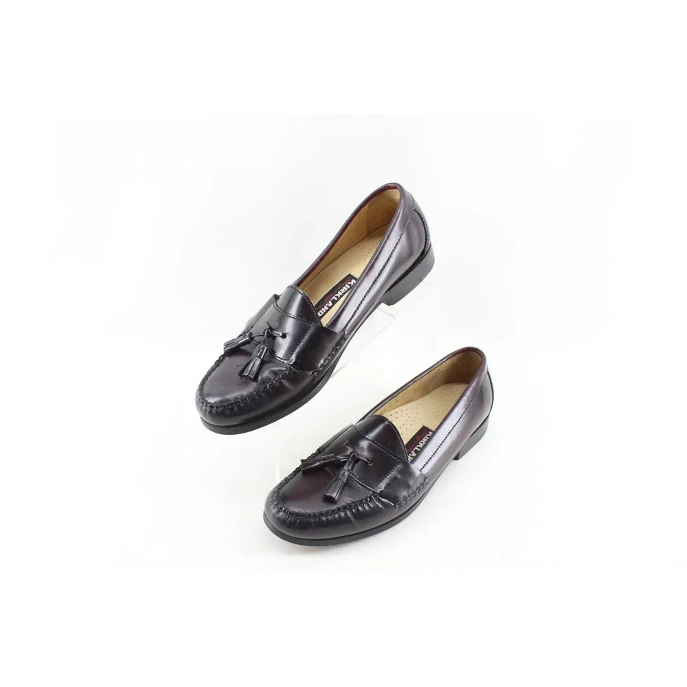 Kirkland Signature Burgundy Dress Tassel Loafers Shoes Mens‎ 12D Black 21273